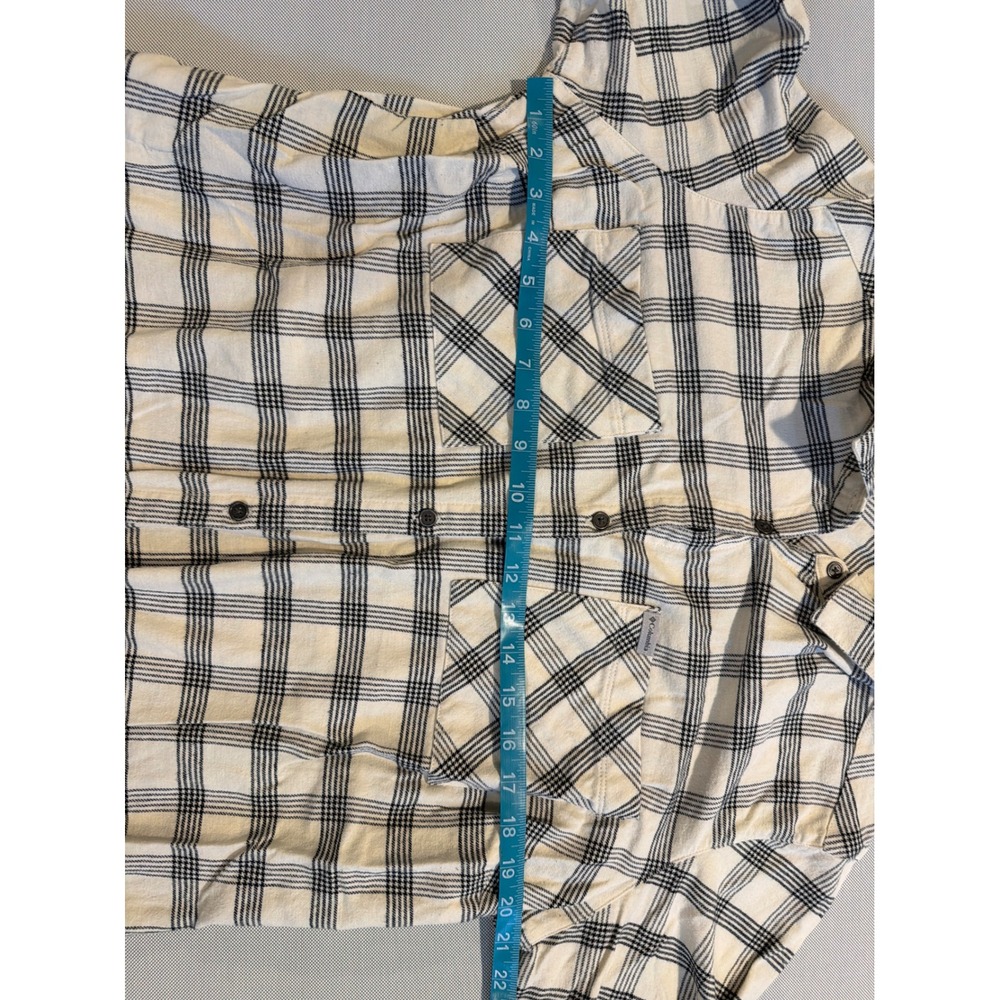 Columbia Sportswear Womens XXL White Black Plaid Flannel Button Down Shirt - Picture 5 of 8